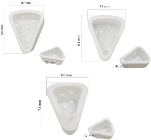 Set of 3 Cheese Shape Mold, Silicone Cheese Cake Baking Molds Triangle DIY Silicone Chocolate Cake Cupcake Biscuit Soap Baking Mold for Home Kitchen