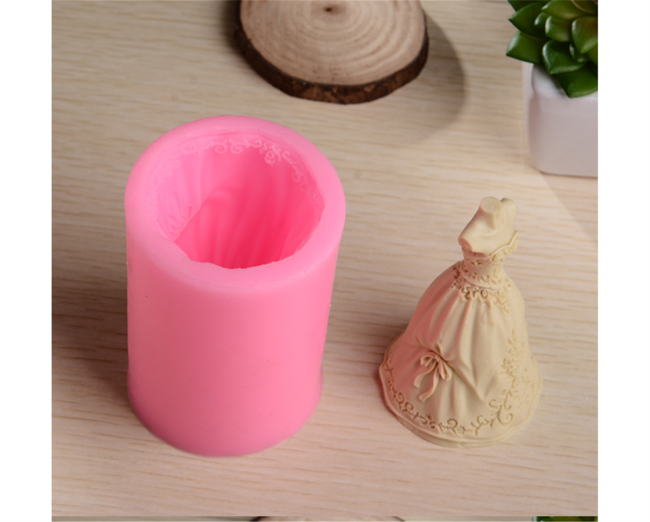3D Small Wedding Dress Silicone Mold for Baking Chocolate Candy Cake Cupcake Decoration Jelly Ice Cube Soap Gummy Crayons Lollipop Gum Paste Polymer Clay
