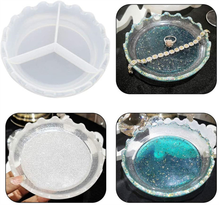 Dish Resin Mold, Jewelry Resin Silicone Mold Dishes Plate Container Model Making Casting Mold Jewelry Craft Mould Tool
