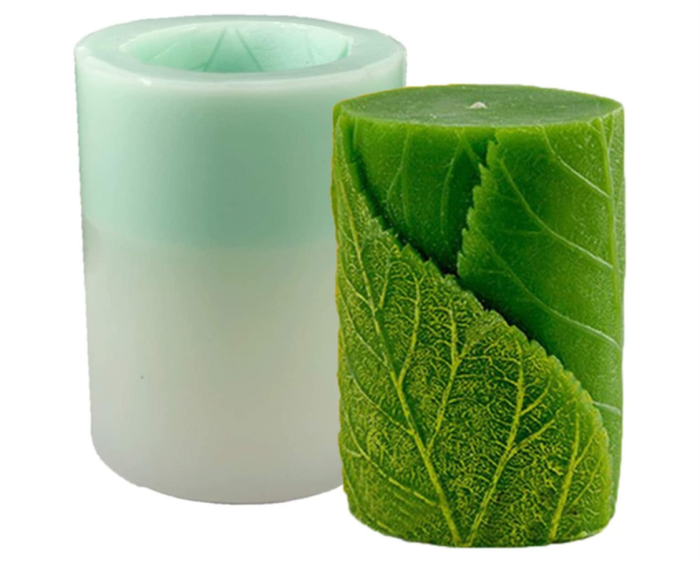 Tree Leaf Candle Mold Silicone Clay Soap Mould DIY Chocolate Fondant Cake Decor for Making Beeswax Candles Soaps Lotion Bars Bath Bombs