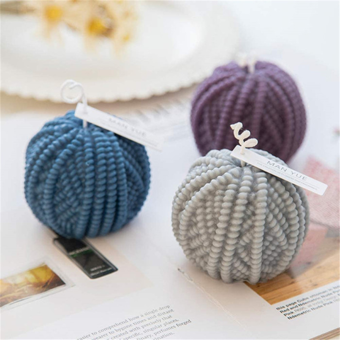 Candle Moulds,Soap Moulds Silicone,Silicone Moulds, Candle Silicone Mold Knitting Wool Ball Cylinder Candle Mold DIY Crafts for Aroma Candle Plaster