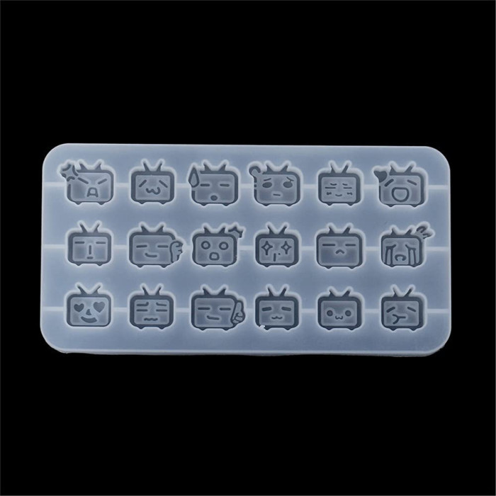 1pcs TV Silicone Mold Resin Pendant Mould DIY UV Epoxy Resin for Jewelry Making Mirror Matte Key Chain Pendant Decoration Molds