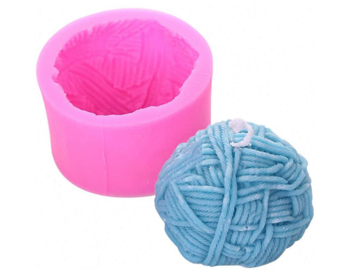 Knitting Wool Candle Mold Hemisphere Yarn Ball Silicone Mold for Soap, Bath Bomb, Plaster, Wax Crayon, Clay (Random color)
