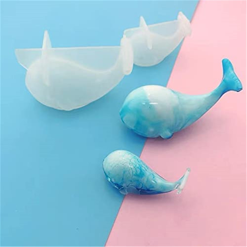 2Pcs Cute 3D Whale Epoxy Mold DIY Resin Craft Making Silicone Mold 1 Large 1 Small