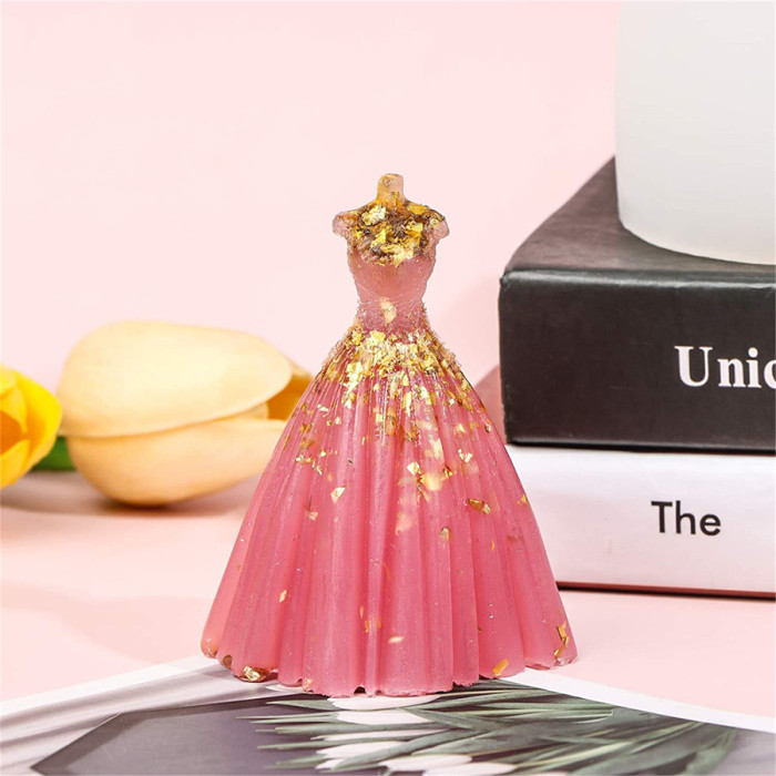 3D three-dimensional wedding princess dress silicone mold, aroma candle DIY mold, used to make DIY soap, candle, chocolate, cake, plaster, etc.handmade