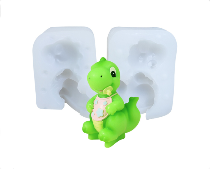 3D T Rex Baby Dinosaur Silicone Mold for Fondant, Candle, Chocolate, Soap, Chocolate, Cake Decorating, Crayon Melt, Polymer Clay（Random color）