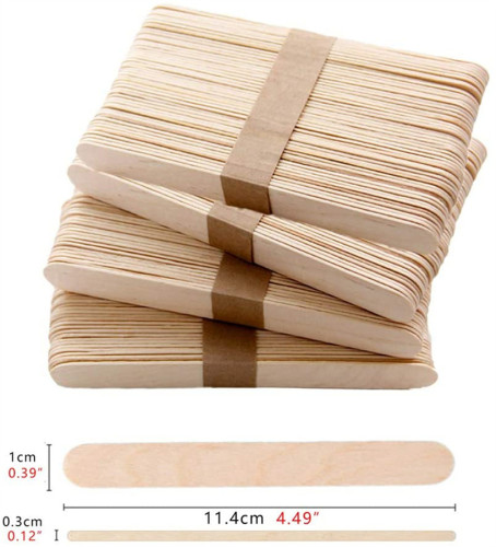 200 PCS Craft Sticks Popsicle Ice Pop Ice Cream Sticks Wooden 4-1/2  Length Treat Sticks Great for DIY Craft Creative Designs