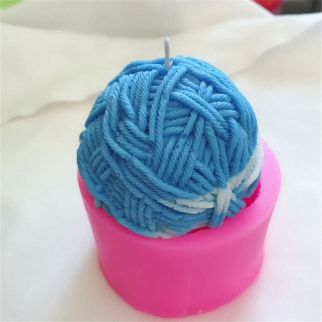 Knitting Wool Candle Mold Hemisphere Yarn Ball Silicone Mold for Soap, Bath Bomb, Plaster, Wax Crayon, Clay (Random color)