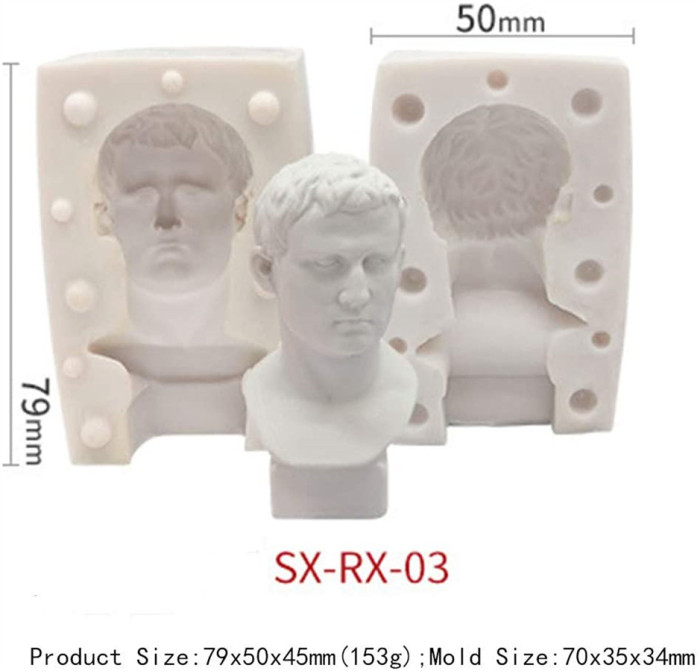 3D Candle Mold  Candle Molds for Gypsum Portrait Moulds for Making DIY Soap,Scented Candle, Chocolate,Aromatherapy Plaster or Epoxy Resin Making Silicone Moulds