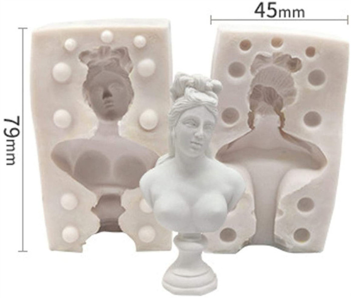 3D Bust Mould, Greek Mythology Idol Portrait Sketch Plaster Silicone Mold for DIY Craft Homemade Soap Statue Aroma Candle Epoxy Resin