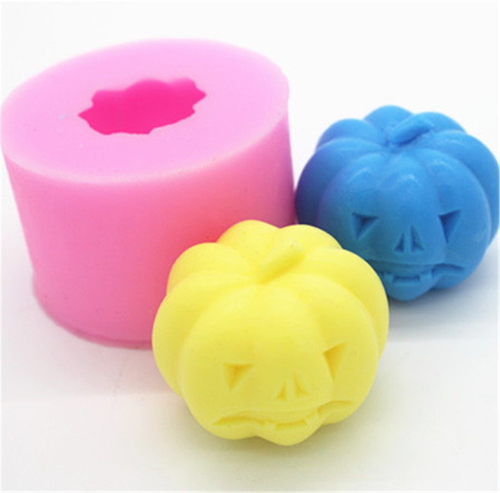3D Pumpkin Silicone Mold Soap Candle Making Tools Halloween Theme Chocolate Candy Mould