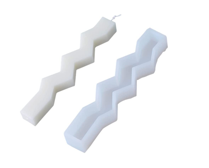 3D Pillar Candle Mold, Stand Long Wave Silicone Molds, Durable Resin Casting Epoxy Mold for Candles Soap Wax Making Handmade DIY Gifts