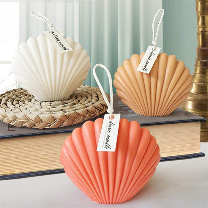 Christmas Tree Seashell Shaped Plastic Candle Moulds for Candle soap Making Home Decoration