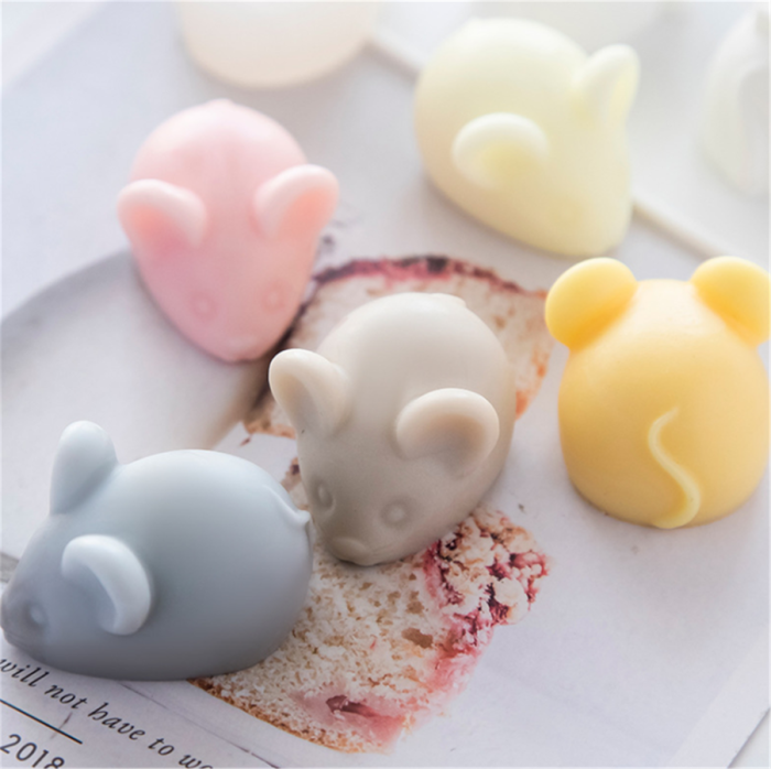 3D Easter Mouse  Silicone Mold DIY Baking Moulds Bakeware Trays Tool Cake Topper Decorative Cooking Supplies for Chocolate Fondant Candy Candies Ice (6 Cavity)