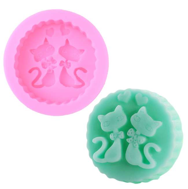 Silicone Mold cat, cat Love Shape Craft Art Silicone Soap Mold, cat Love Craft Molds DIY Handmade Soap Molds