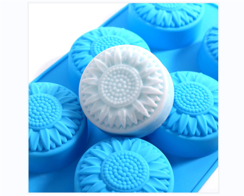Round Daisy Flower Soap Cake Lotion Bar Jello Muffin Mooncake Silicone Mold
