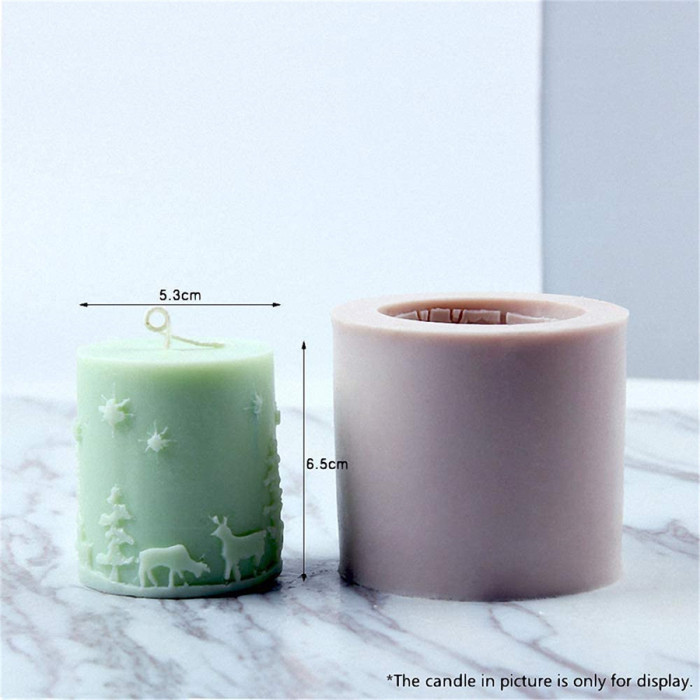 Candle Lamp Silicone Resin Mold,3D Christmas Elk Candle Mold,Candle Holder Epoxy Resin Casting Mold, for Handmade Soap, Bath Bomb, Lotion Bar, Chocolate, Jello, Crayon, Wax