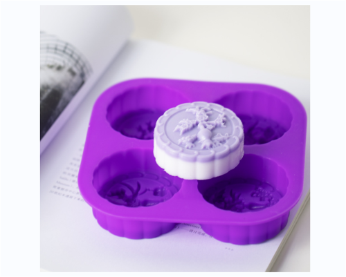 4-Cavity Four Seasons Tree Soap Round Silicone Molds Candle Making for Homemade