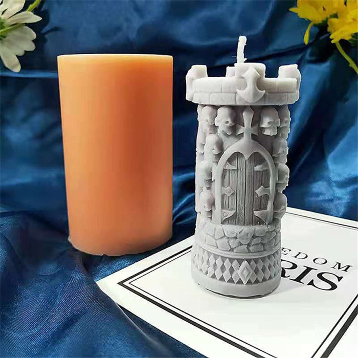 Skull Tower Silicone Candle Mold,Silicone Soap Mold,Handmade Plaster Resin Clay Mould,Home Ornaments Wedding Birthday Party Decoration