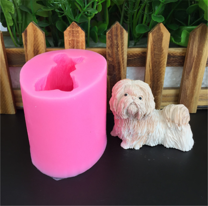 Cute Shih Tzu Dog Silicone Mold For a Puppy Chocolate Moulds Dog Soap Molds(Random color)