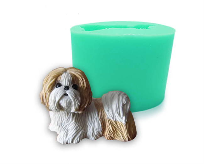 Cute Shih Tzu Dog Silicone Mold For a Puppy Chocolate Moulds Dog Soap Molds(Random color)