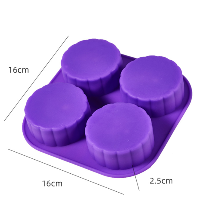 4-Cavity Four Seasons Tree Soap Round Silicone Molds Candle Making for Homemade