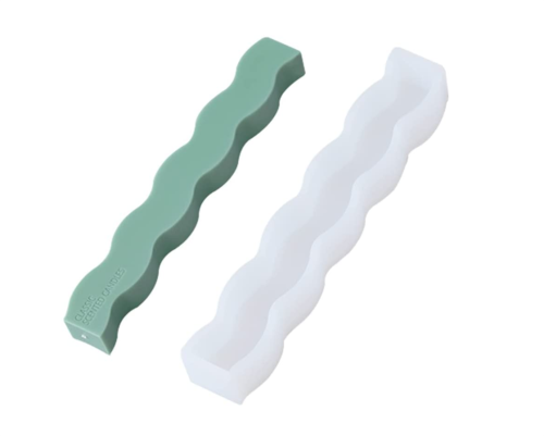 3D Pillar Candle Mold, Stand Long Wave Silicone Molds, Durable Resin Casting Epoxy Mold for Candles Soap Wax Making Handmade DIY Gifts