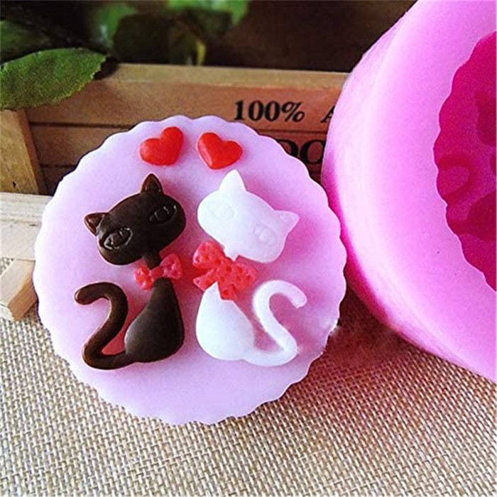 Silicone Mold cat, cat Love Shape Craft Art Silicone Soap Mold, cat Love Craft Molds DIY Handmade Soap Molds
