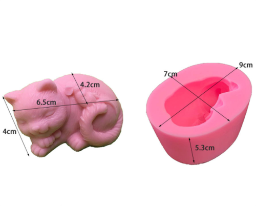 3D Cat Mouse Silicone Soap Molds Soap Molds for Soap Making Silicon Molds for Soaps DIY Craft Handmade Soap Candle Plaster Resin Mould, Mini Soap, Polymer Clay, Wax, Crayon