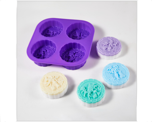 4-Cavity Four Seasons Tree Soap Round Silicone Molds Candle Making for Homemade