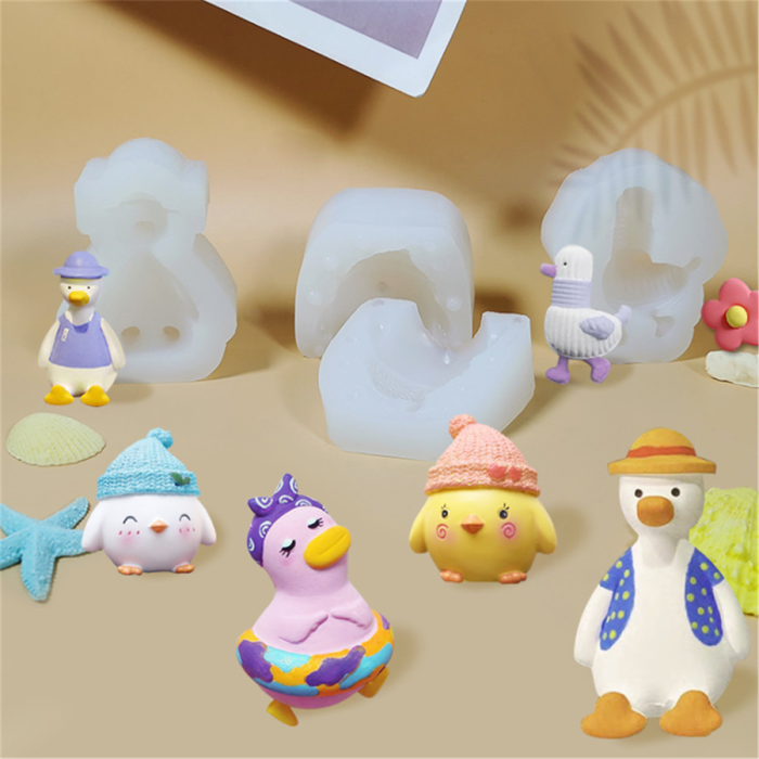 Duck Silicone Fondant Mold for Baby Shower Cake Topper,Decoration Candle Bath Bomb Resin Mould Chocolate,Polymer Clay,Soap,Crafting Projects