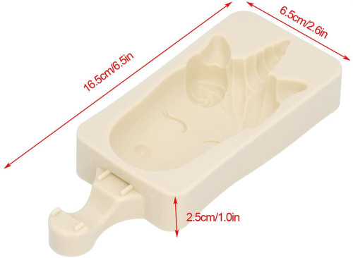 Ice Cream Mold, Unicorn DIY Cartoon Animal Shape Popsicle Mold, Silicone Ice Pop Molds with 20 Wooden Sticks for Kids(Random color)
