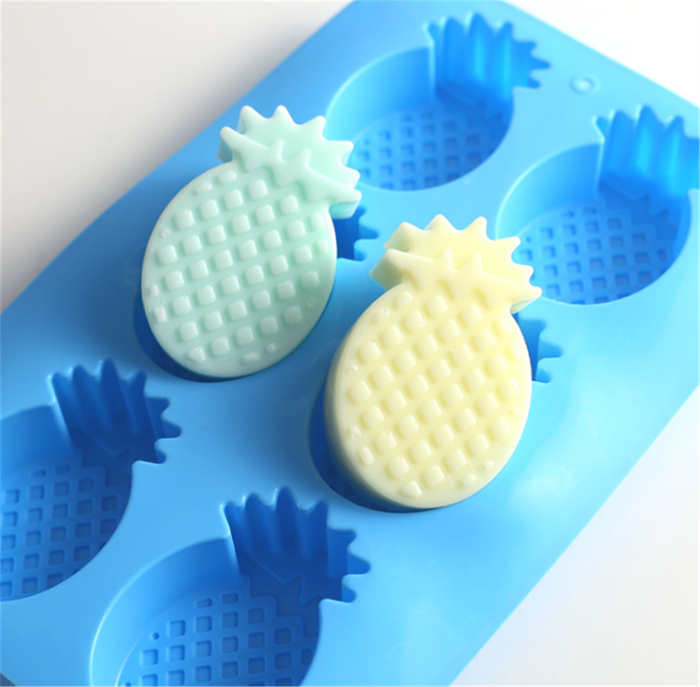 Silicone Molds Pineapples, Tropical Fruit Shape Craft Art Silicone Soap Molds, Summer Hawaiian Theme Craft Molds DIY Handmade Soap Cake Bread Chocolate Molds