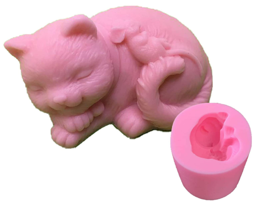 3D Cat Mouse Silicone Soap Molds Soap Molds for Soap Making Silicon Molds for Soaps DIY Craft Handmade Soap Candle Plaster Resin Mould, Mini Soap, Polymer Clay, Wax, Crayon