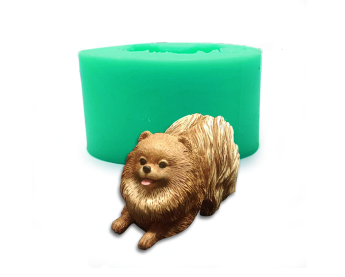 Cute Dog Silicone Molds Chocolate Fondant Molds ,3D Puppy Dog Soap Molds Pomeranian Candle Moulds(Random color)