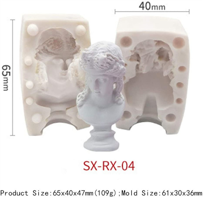 Silicone Candle Moulds,Silicone Resin Molds,Sketch Plaster Silicone Mold for Candle Gypsum Chocolate Candle Valentine's Day Cake