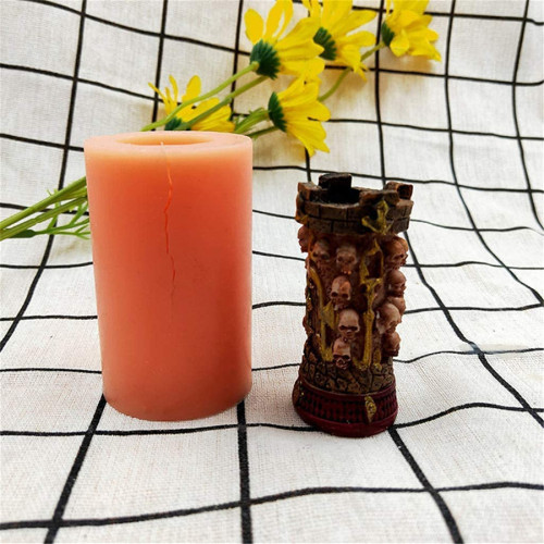 Skull Tower Silicone Candle Mold,Silicone Soap Mold,Handmade Plaster Resin Clay Mould,Home Ornaments Wedding Birthday Party Decoration