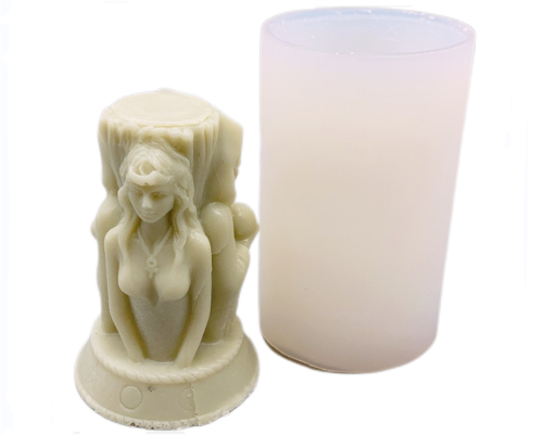 The object of the mold is composed of three characters, namely, a girl, a pregnant woman and an old woman，Silicone Candle Moulds 3D Body Shape Mold Homemade Wax  Art Fragrance Candle Making Soap Chocolate Cake Decorating