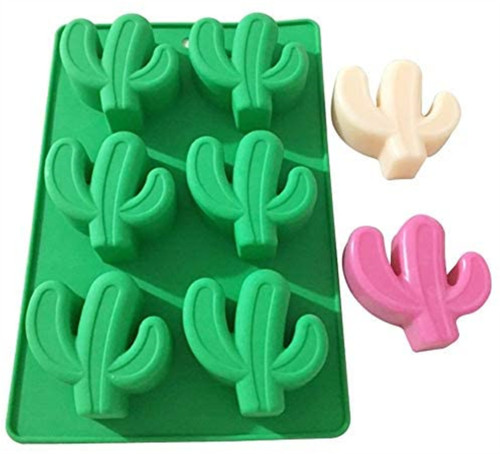 Silicone Molds Cactus, Plants Craft Art Silicone Soap Molds, 6 Holes Craft Molds DIY Handmade Soap Molds, molds for Bread, Chocolate, Cake, Jelly, Pudding