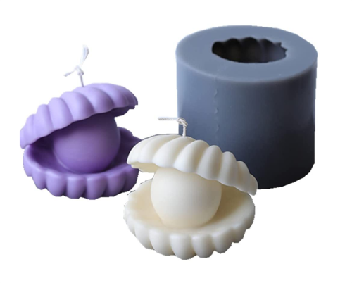 Pearl Shell Shaped Silicone Candle Mold 3D Aroma Seashell Soap Scented Candle Mould Cake Baking Handmade Resin Plaster Art Crafts Mould Decoration Tools