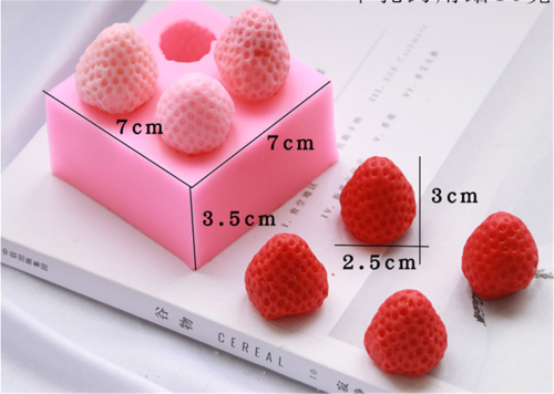 Large Strawberry Mold for Fondant, Gum Paste, Cake Topper Decorating, Chocolate, Candy, Ice Cube, Jello, Polymer Clay, Crayon