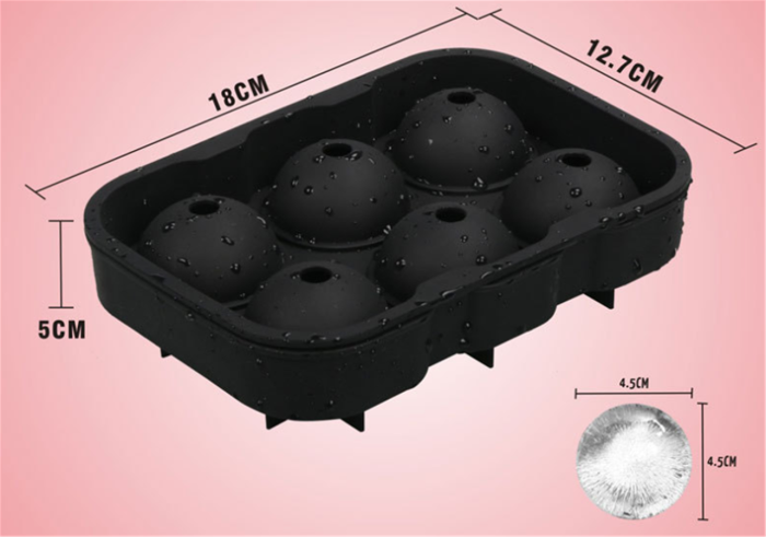 6 Ice Hockey Molds Silicone Whiskey Ice Round Mold Ice Tray with 6 Holes Lid Ice Tray Mold Silicone Sphere Whiskey Ice Ball Maker with Lids & Large Square Ice Cube Molds for Cocktails