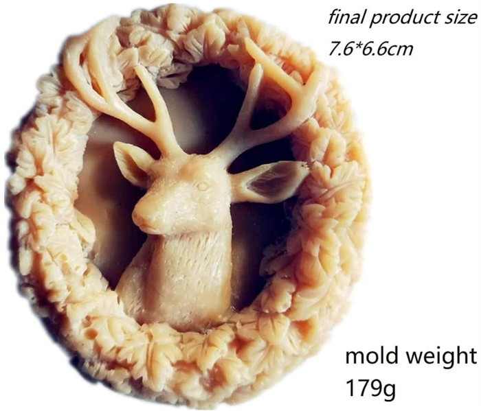 Christmas Deer Handmade Soap Mold Deer Silicone Mold for Resin Candle Mold Elk Animal Soap Mold Deer Cake Decoration Mold Round Shape Soap Mold