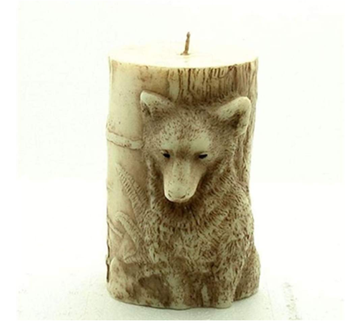 Wolf Design Pillar Silicone Candle Mould 3D Decorated Candle Wax Molds Animal Resin Gypsum Crafts Silicone Moulds