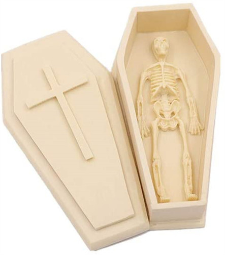 Coffin  Silicone Fondant Mold 3D Horror Cemetery  Elements Chocolate Mold Halloween DIY Resin Epoxy Craft for Baking Candy Cake Topper Casket Shape Jewelry Box