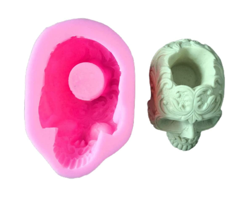 Skull Head Ashtray Epoxy Resin Mold - Flowerpot Plant Pot Silicone Mould DIY Crafts Plaster Home Decoration Ornaments Mold