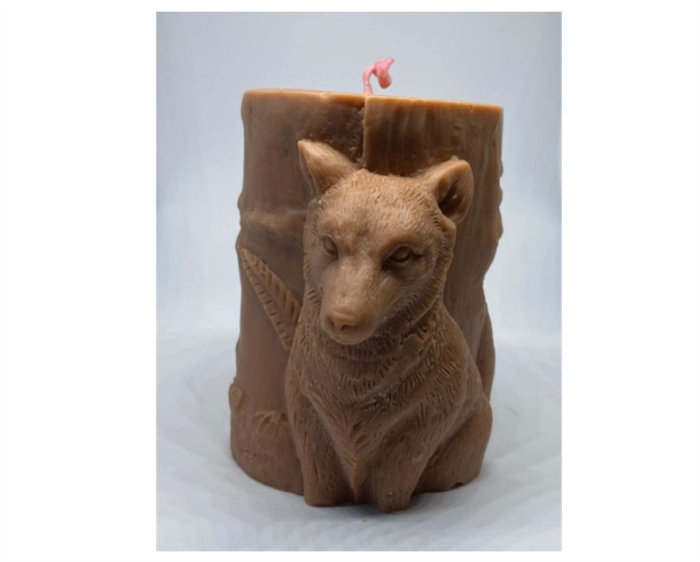 Wolf Design Pillar Silicone Candle Mould 3D Decorated Candle Wax Molds Animal Resin Gypsum Crafts Silicone Moulds