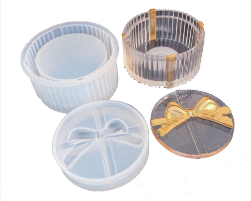 Storage Box Silicone Resin Molds, Jewelry Making Round Trinket Box Molds Epoxy DIY Crafts Casting Molds