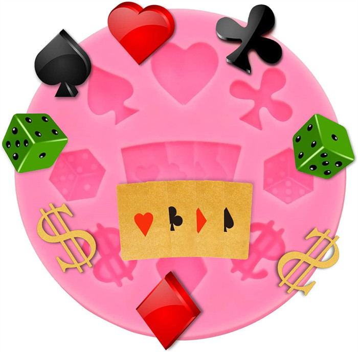 3 Pieces Casino Poker Card Silicone Molds Fun Candy Molds DIY Silicone Mold Tool for Las Vegas Party Decorations, Casino Theme Party Supplies, Casino Night, Casino Birthday Party