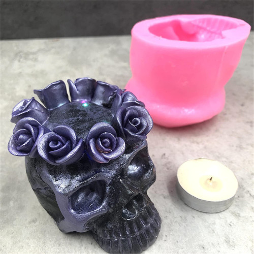 3D Large Rose Skull Silicone Molds for Epoxy Resin, Fondant Cake Decorating, Concrete, Cement, Polymer Clay